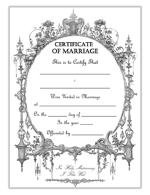 Free Printable Certificate of Marriage Steampunk Theme