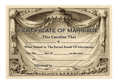 keepsake marriage certificate vintage french motif