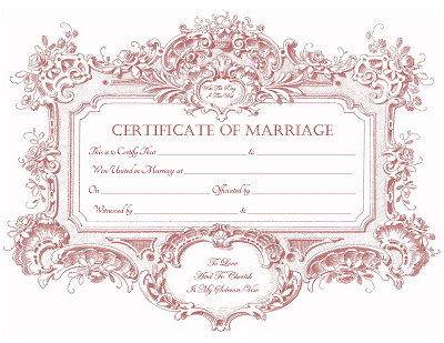 Baroque Frame Marriage Certificate 